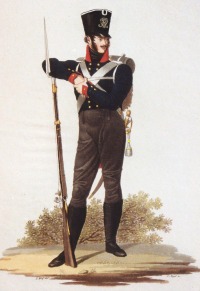 Musketier vom Leib=Regiment nach J&uuml;gel, 1812